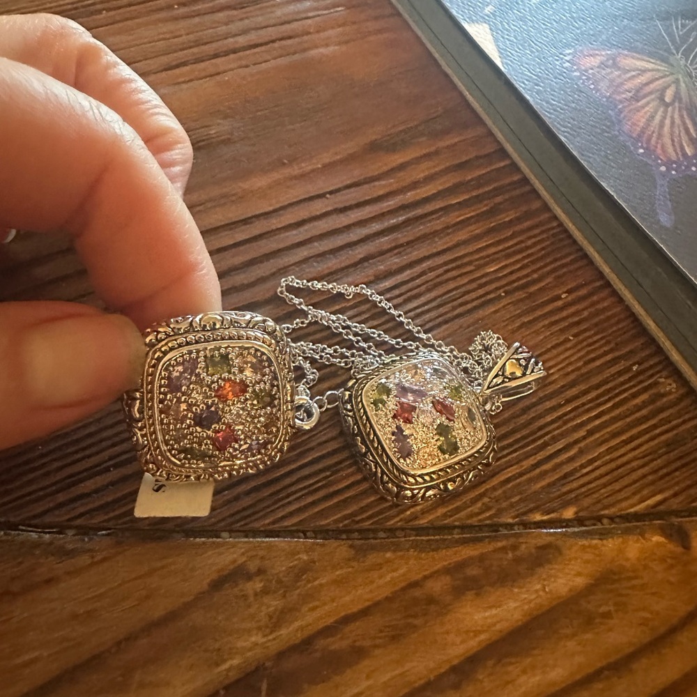 SHASHI Gold and Silver Ornate Cocktail Ring
